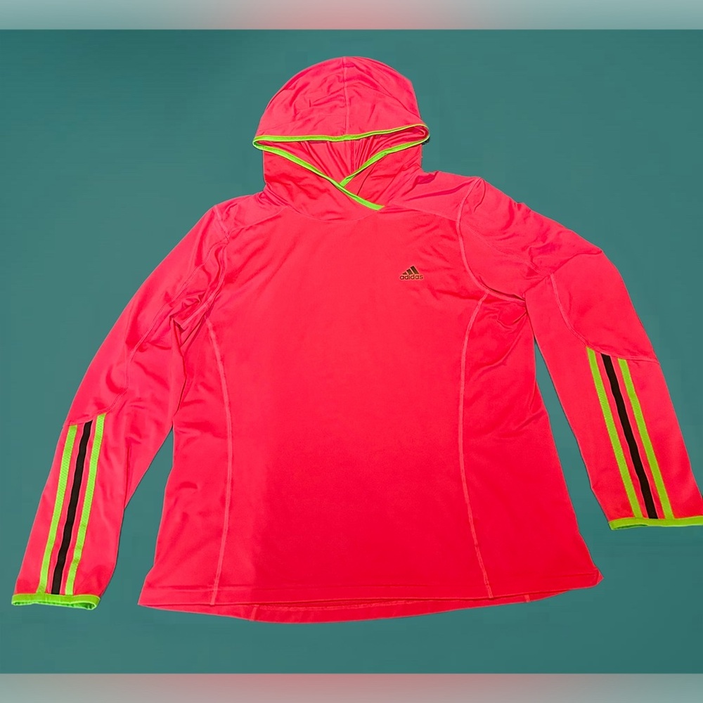 Womens Adidas Climalite Marathon 10 Hooded Long Sleeve Shirt Active Athletic L